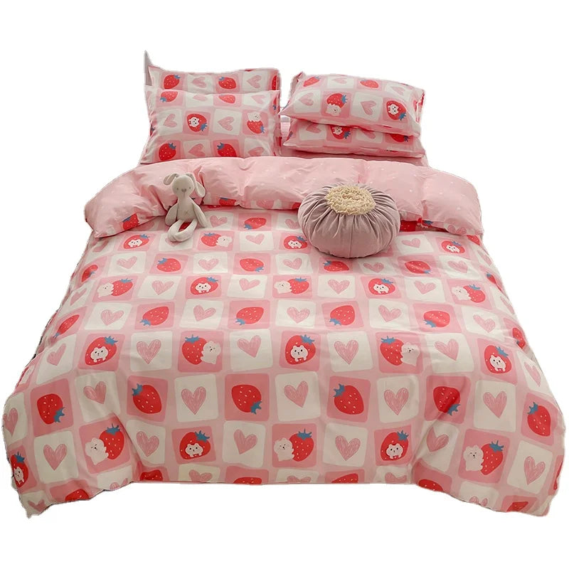 Hot Sale Cotton Home Bedding Printing Duvet Cover With Pillowcase Comforter Set