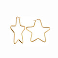Fine Quality Trendy Women Ear Jewelry five-pointed star Earrings Stainless Steel Wire Pentagram Hoop Earring