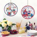 Patriotic National Flags Wooden Plaque Wall Sign 4 Sizes Gnome for Door Home Wreath Decor