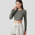 Women's Lightweight Gym Fitness Shirts Soft Breathable Slim Crop Tops for Sports Training Yoga & Workout Yoga Crop Tops