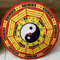 Chinese Manufacture Traditional Culture Bamboo Wooden Handmade Bagua Printing Straight Stick Umbrella Manual for Decorative