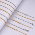 Fashion Stainless Steel Jewelry Necklaces Curb Cuban Snake Chain 18K Gold Plated Stainless Steel Chain Necklace for Women Men