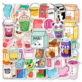 50 Pcs Hand Drawn Graffiti Water Cup PVC Waterproof Stickers for Skateboard Laptop Pencil Case Refrigerator Table and Books