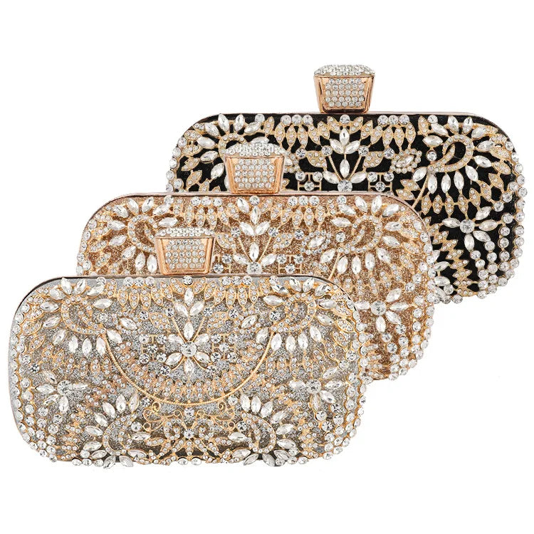 2023 New Evening Bag  Women's Clutch Bag Diamond Encrusted Banquet Gress Evening Bag