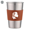 Wholesale 8.5-20oz Printed Logo Single Layer Mug Leather Cover Minimalist Eco-Friendly 304 Stainless Steel Coffee Mug for