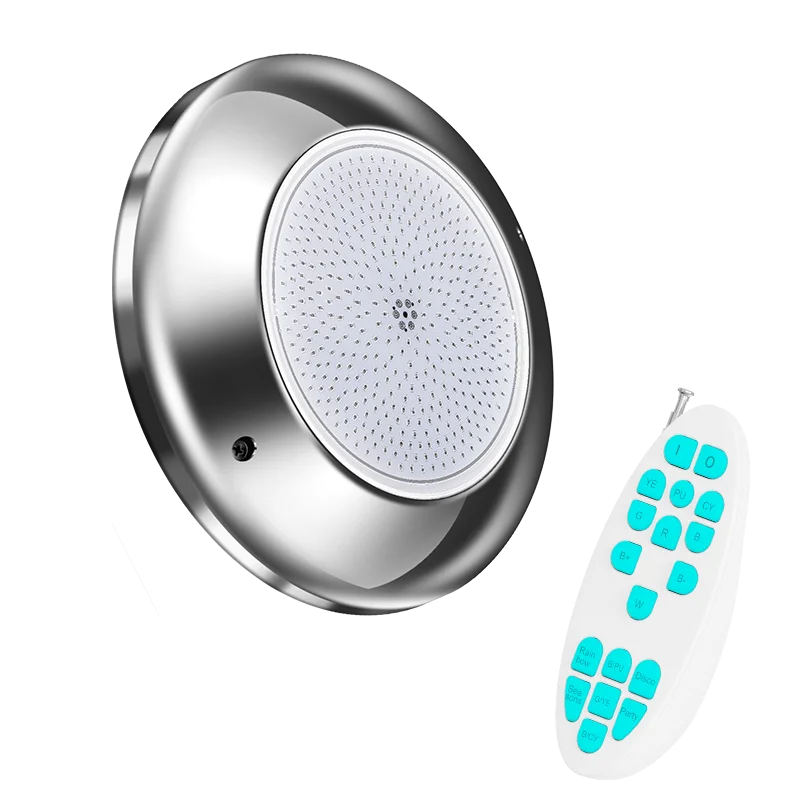 Refined Wall Mounted 316L Stainless Steel IP68 Underwater LED PAR56 Pool Lamp Lighting RGB White High CRI 90 Dimmable Pool Light