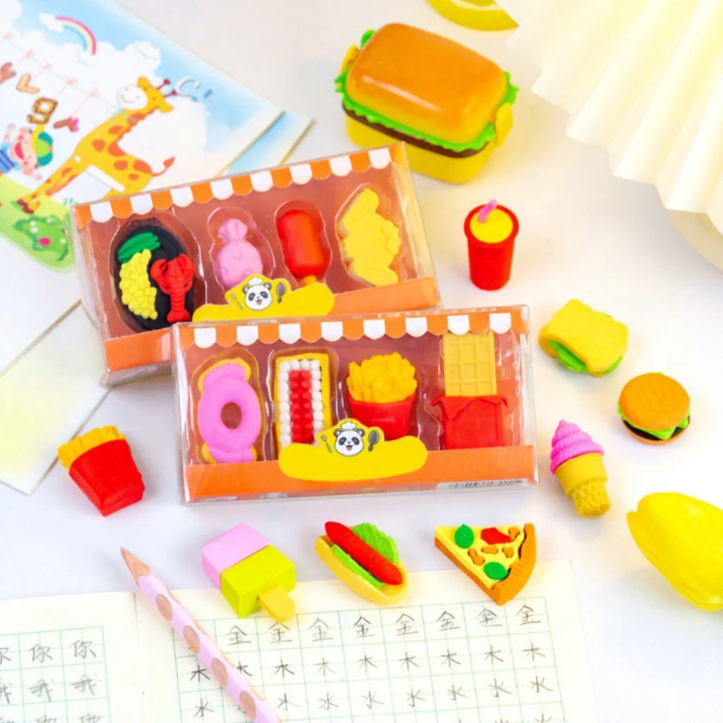 Wholesale Creative School Children Gifts Cartoon Cute Fast Food Shape Funny Erasers