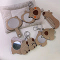 Zonyin Promotion Capybara Makeup Mirror and Comb Cute Acetate Portable Handheld Small Cosmetic Mirror With Car Keychain Pendant