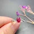 Hot Sell Wholesale 925 Sterling Silver Classic Oval Cut Vintage Engagement Natural Ruby Wedding Party Women Rings