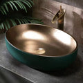 Hot Selling Countertop Design Bathroom Sink Round Luxury Matt Gold Wash Hand Basin