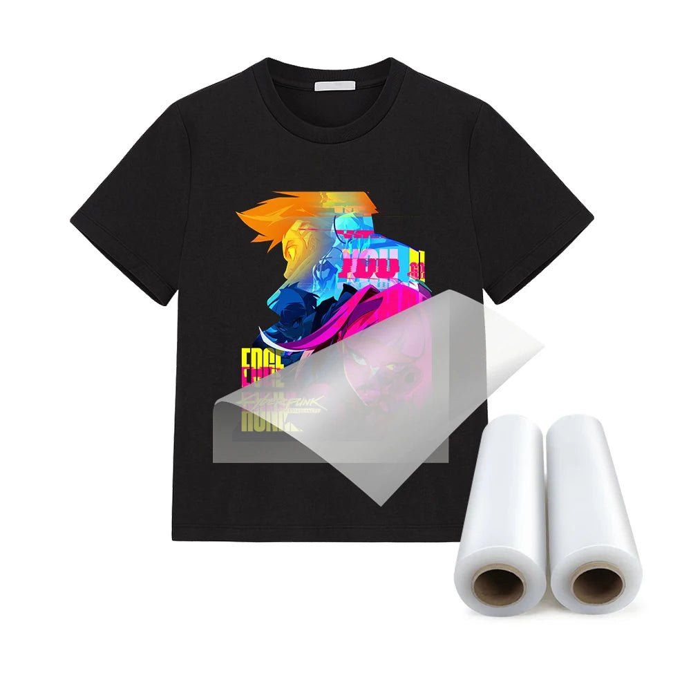 Single Double Matte DTF Film Roll 30cm  33cm 42cm 60cm 100m Hot Peel Cold Peel PET Transfer Film for DTF Printing
