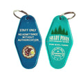 Promotional Blank Retro Vintage Motel Keychain Custom Logo Popular Plastic Hotel Key Chains