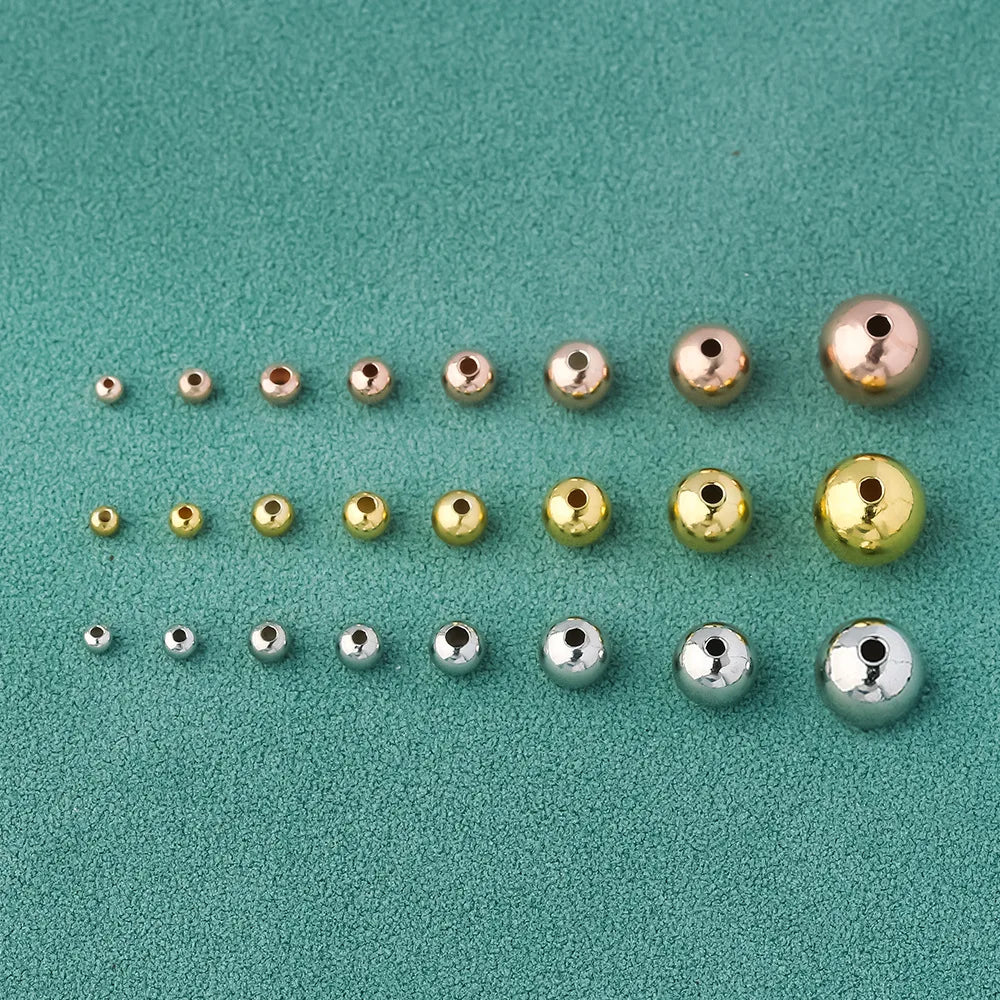 Hot Sale 925 Sterling Silver Round Spacer Beads for Jewelry Bracelet Making DIY Sterling Silver Findings