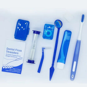 Colorful Dental Teeth Orthodontic Kits 8Pcs/Set Oral Cleaning Care Whitening Tool Set Interdental Brush Floss Thread Wax Mirror