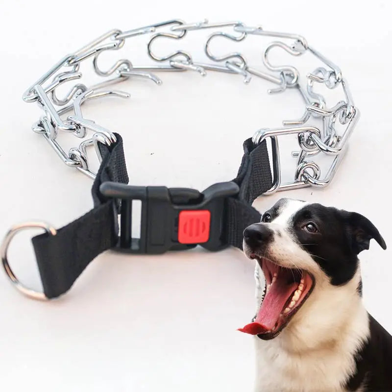Adjustable Steel Stimulation Pet Necklace Spiked Collars With Rubber Tips Mental Training Stimulus Dog Chain Training Collar