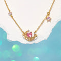 New Love Heart Moon Star Necklace 18K Gold Plated Clavicle Chain Niche Necklace High Grade Zircon Brass Necklace for Women