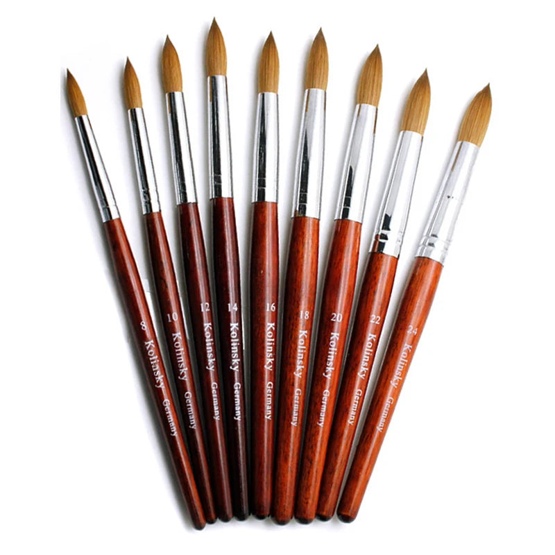 Classical Design Wooden Pure Gel Germany Kolinsky Acrylic Nail Art Brush for Nails