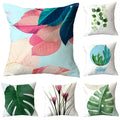 Low MOQ Home Decor Floral & Leaf Patterned Polyester Cushion Cover Pillow Case for Sofa & Tropical Home Decor