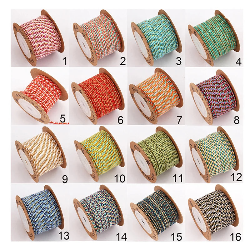 Trendy Colourful Golden Silk Thread 2mm 10 Meters Roll for Jewelry DesignFriendship Necklace Bracelet DIY Hand Making Supplies