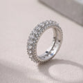 Hiphop Style Copper Round Zircon Ring Fashion Jewelry for Men and Women