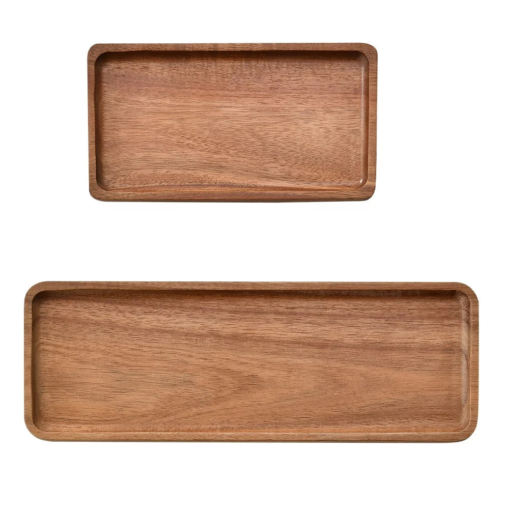 Modern Rectangular Wooden Serving Platters Long Sustainable Plate Dishes for Home or Wedding Solid Design for Restaurant Use