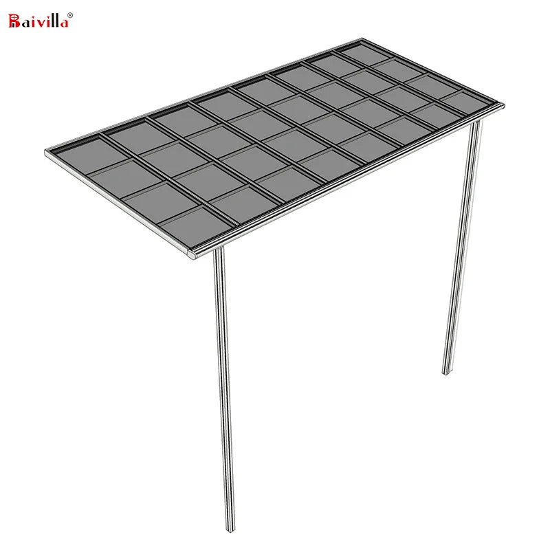 Modern Simple Patio Canopy with Polycarbonate Roof Rain Shade Awning Cover for Car Parking