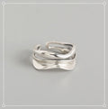 Trendy 925 Sterling Silver Adjustable Irregular Opening Rings for Women-Wedding & Party Jewelry