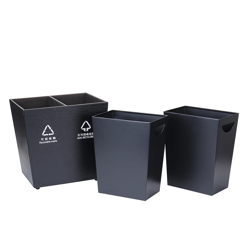 Mulleimer Hotel Home Use Bin Leather Dusbtin Garbage Waste Trash Cans Bin