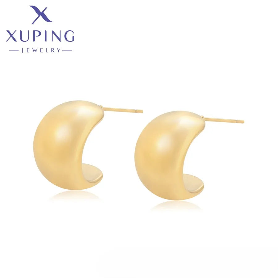 T000956580 XUPING JEWELRY 14K Gold Color Elegant Stainless Steel Korean Vintage Fashion Gold Plated Fine Earrings