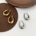 2022 Fashion Statement Jewelry 18K Gold Plated Stainless Steel Oval Earrings Personality Metal Water Drop Hoop Earring YF3105