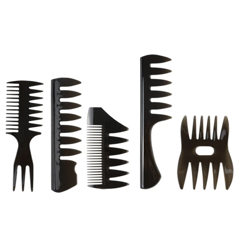 MJ 5 PCS Wide Tooth Detangling Comb Salon Styling Set Barber Hairstylist Accessories Shaping & for Pick Brush Tools
