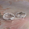 Fashion Vintage Creative Couple Rings Rose Flowers Thorns Design Finger Ring Open Rings