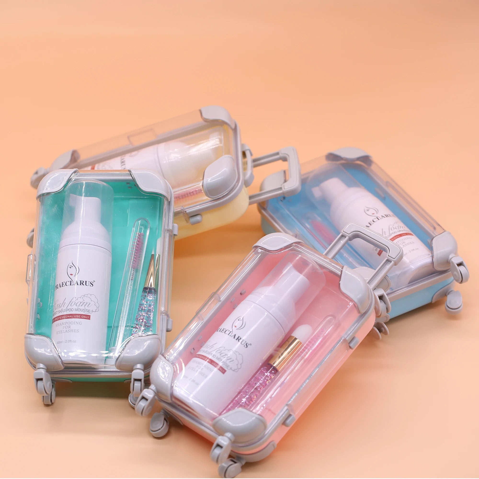 Custom Logo Lash Extension Cleaning Kit Lash Shampoo Bottles with Boxes Foam Cleanser for Eyelashes & Tools