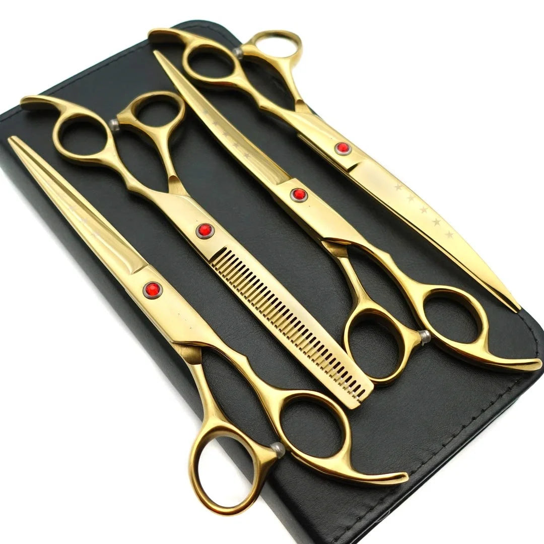 Wholesale Professional Stainless Steel Curved Pet Grooming Scissors Vg10 Set Foldable Dog Hair Cutting Shears DIMOYA PQ-61