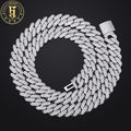 Luxury Hip Hop Bling Men Jewelry 14mm Brass 2 Rows AAAAA Zircon Diamond Iced Out Cuban Link Chain Necklace