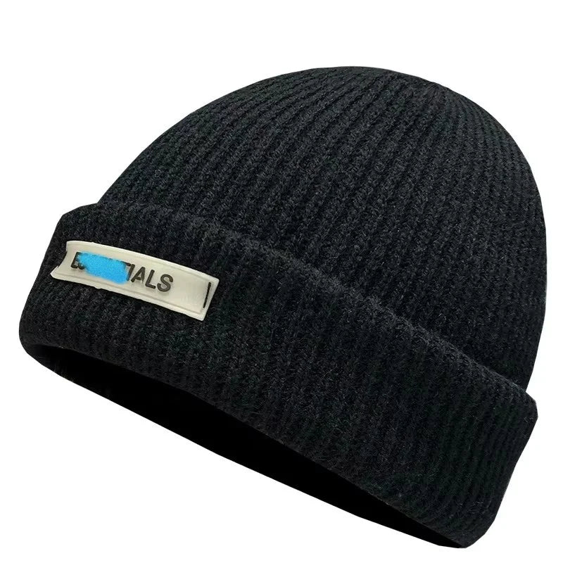 Custom  Modern Stylish Warm Comfortable Hat Rubber Logo Knitted Slouchy Skull Beanie Hats
