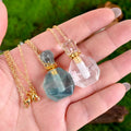 Wholesale Handmade Natural Healing Rose Quartz Oil Perfume Bottle Pendant Crafted Crystal Love Style for Decorative Purpose