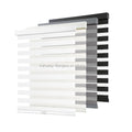 Zebra Blinds Modern Manual Bead Rope Roller Shades Built-In French Day Night Blackout Window Curtains Plain Fabric Blackout