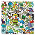 50pcs Popular Dinosau Cartoon Animal Collection Stickers for Removable Suitcase Skateboard Computer Kids Pvc Waterproof