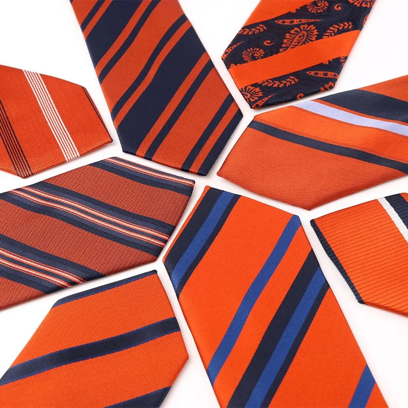 Tailor Smith Brand Custom Men's Classic Stripe Jacquard Woven Polyester Silk Tie Formal Party Suit Necktie