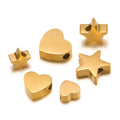 Wholesale 5Pcs Stainless Steel Heart Charms Pendants Star Charms for DIY Necklace Bracelet Jewelry Findings