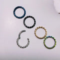 Evorte 16G 1.2*6*8/10/12mm 316L Stainless Steel Gold Plated Seamless Nose Septum Clicker Ring Hoop Helix Daith Piercing Jewelry