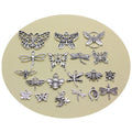 Tibetan Silver Mixed Insect Pendant Beads Butterfly Bee Dragonfly Jewelry Bracelets Earring Necklace Making DIY Craft Art Charms