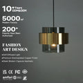 Modern Style LED Cylinder Lamp Bronze Gray Glass with Metal Ce Approved for Park Restaurant Brass Pendant Light