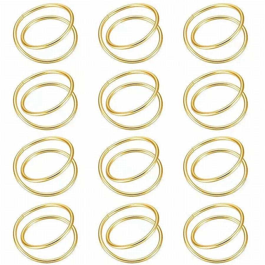 Gold Metal Napkin Rings Napkin Holders Buckles for Family Dinner Wedding PartyTable