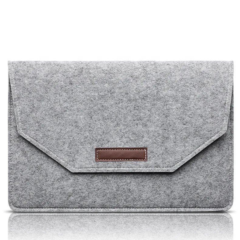 Custom Laptop Sleeve Felt Cosmetic Bag Protective Case Storage Liner Bag Felt Jewelry Pouches Felt Leather Pouch for Laptop Eco
