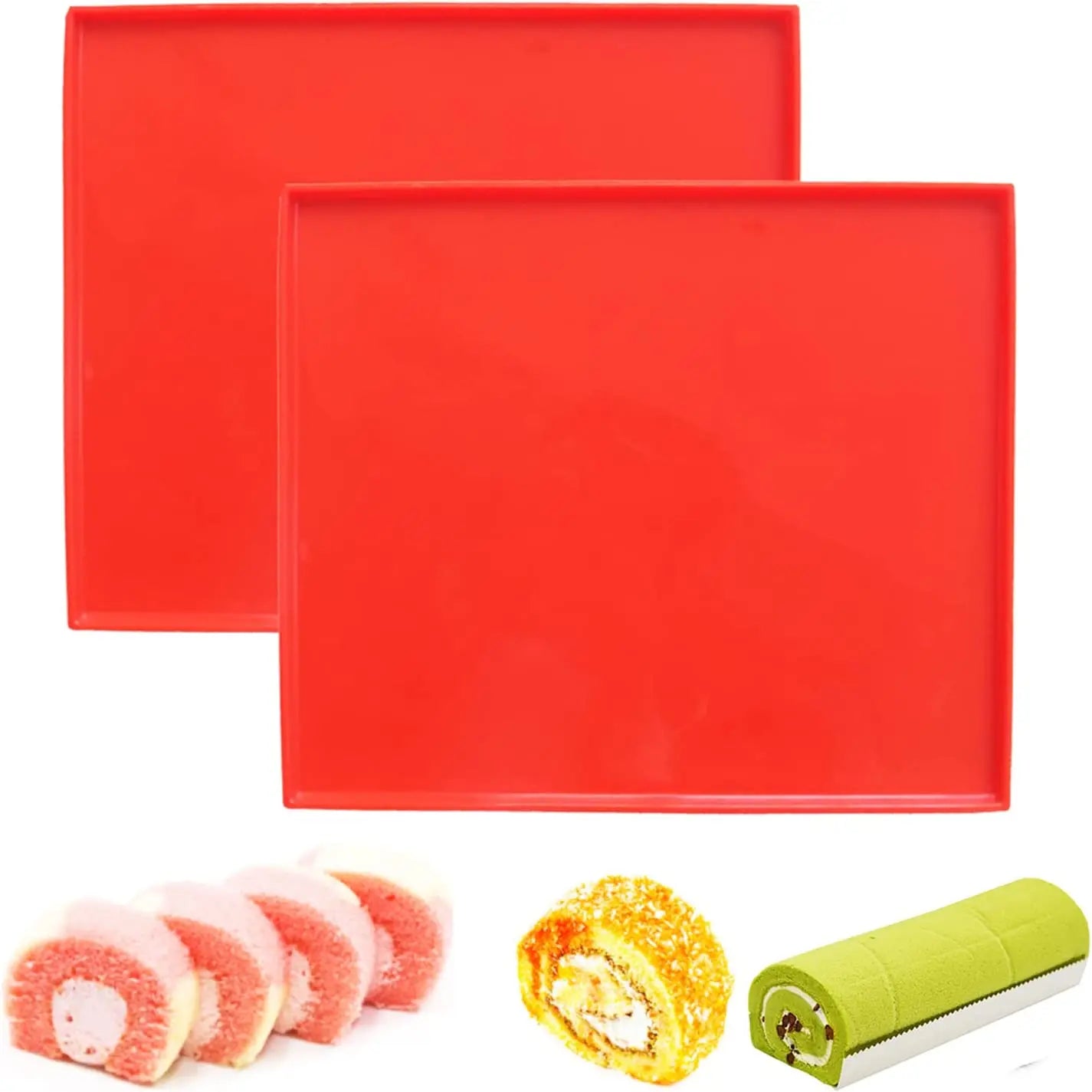 Flexible Nonstick Jelly Roll Pan Baking Tray for Swiss Roll Cake Mat Pizza Cookies Mold Multipurpose Silicone Baking Pastry Tool