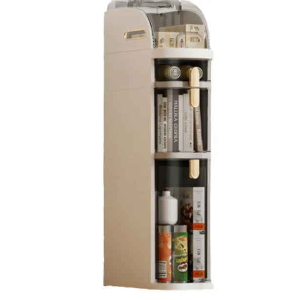 Modern Kitchen Large Capacity Eco-Friendly Multifunctional PP Plastic Four-Layer Rectangle Floor-Type Storage Cabinet