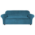 Striped Velvet Elastic Protector Stretch Slipcover Checker Sofa Cover for Three-Seat Sofa