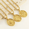 Hip Hop Western Mythology Series Pendant Necklace 18K PVD Gold Plated Stainless Steel Jewelry Necklace for Men